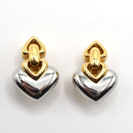Bvlgari 18K Yellow & White Gold Earrings