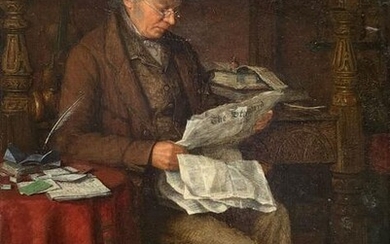 CHARLES SPENCELAYH PAINTING ''READING THE STANDARD''