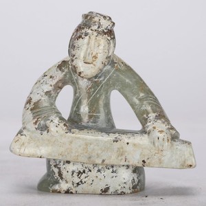 CHINESE ARCHAIC JADE FIGURE, QING DYNASTY