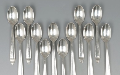C.L.J. Begeer "Art-Deco" NO RESERVE koffielepels - Tea spoon (12) - .833 silver