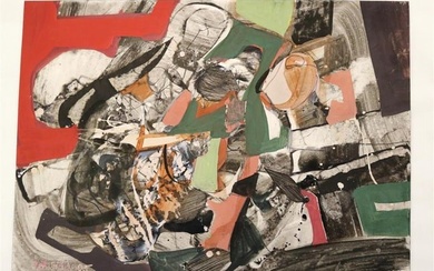 CONTINENTAL SCHOOL (20th century). Abstract, 1995, Mixed media on paper. Signed "VA HAN" and dated