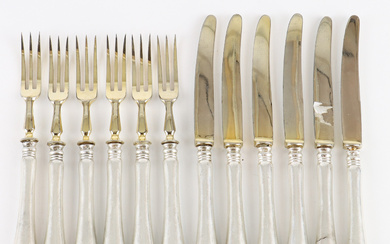 CUTLERY 6 forks and 6 knives, silver.