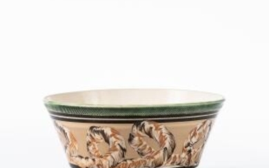 Cable and Slip-decorated Pearlware Bowl
