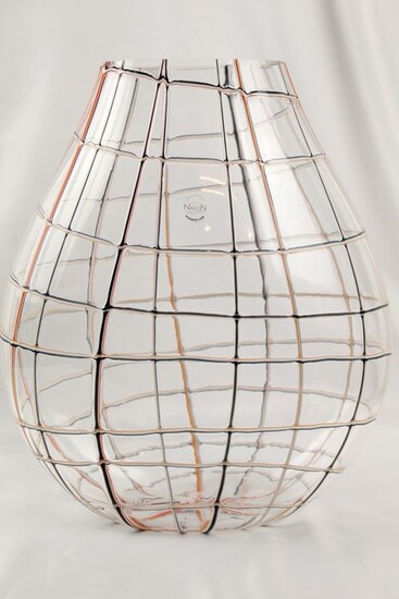 Carlo Nason - Murano.com - crystal vase "mod. Trama" - Glass