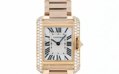 Cartier Tank Anglaise SM WT100002 Silver Dial Watch Women's