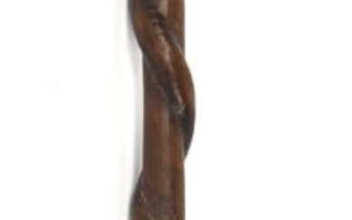 Carved Folk Art Snake Cane