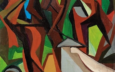 Case fra gli alberi, 1947, Renato Guttuso (Bagheria (Pa) 1912 - Roma 1987)