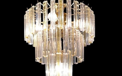 Chandelier, Design Lamp with Crystal Ingots (1)
