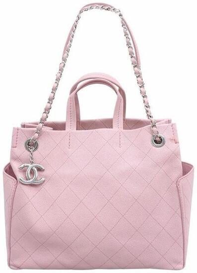 Chanel CC Pocket Pink Caviar Leather Shoulder Bag