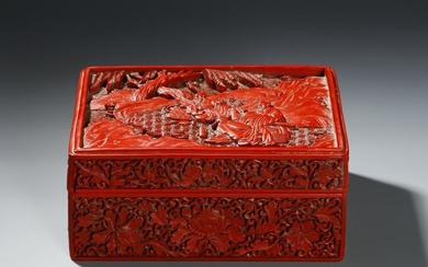 Chinese Cinnabar Lacquer Box and Cover
