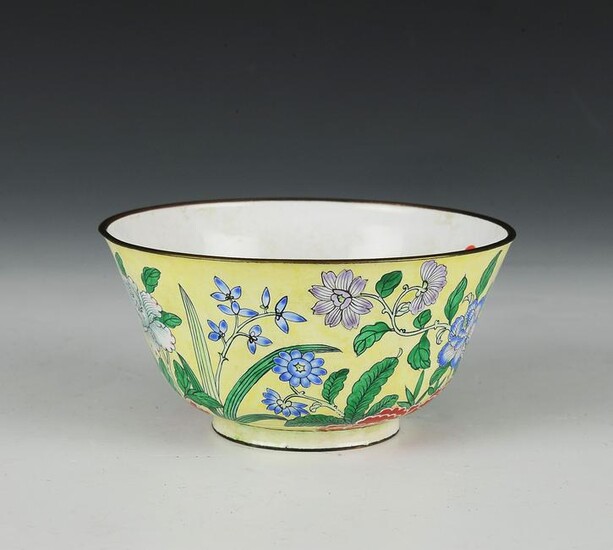 Chinese Enameled Bowl with Flowers, 18-19th Century