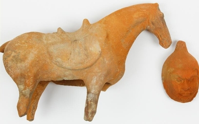 Chinese Tang Dynasty Terracotta Face, Horse