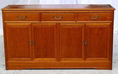 Chinese hardwood sideboard with 3 drawers and 4 doors,...