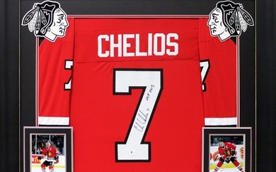 Chris Chelios "HOF 2013" Signed Red Pro Style Framed Jersey BAS