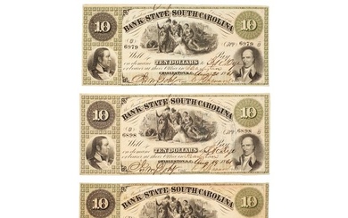 [Civil War] (3) Confederate Currency Notes