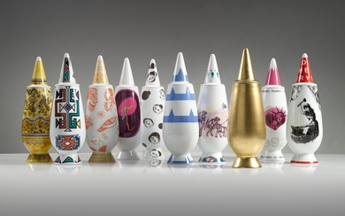 Collection of Ten "100% Make up" Vases with Lid , Alessandro Mendini