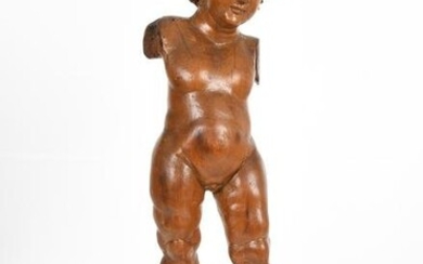 Continental Baroque Carved Figure of a Putto