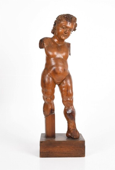 Continental Baroque Carved Figure of a Putto