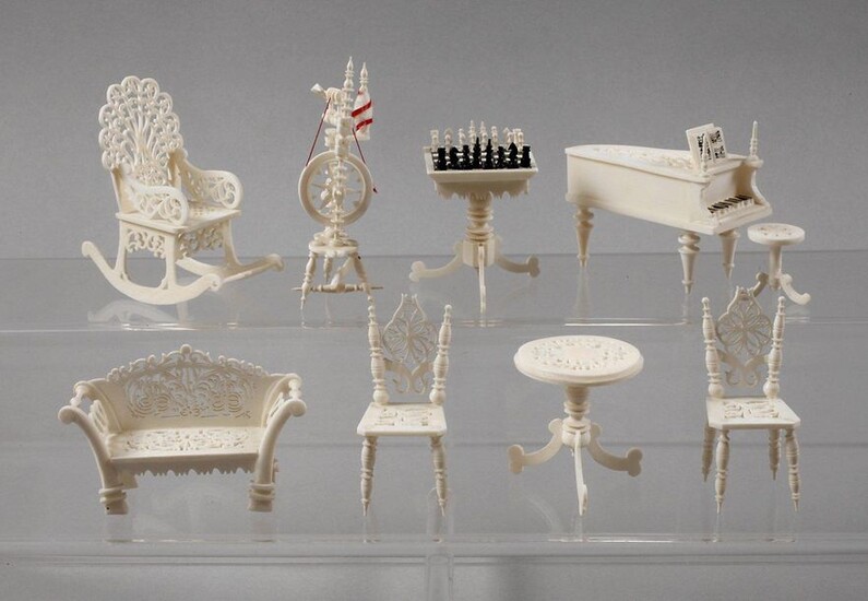 Convolute miniature furniture ivory