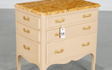 Custom Louis XV style marble top chest