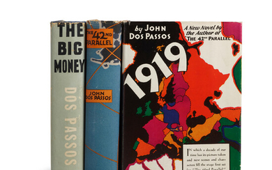 DOS PASSOS' USA TRILOGY. DOS PASSOS, JOHN. 1896-1970. 3 titles 1. The 42nd Parallel. New York Harper &Bros., 1930.