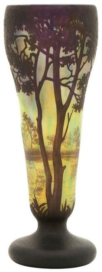 Daum, Nancy, Cameo Glass Landscape Vase
