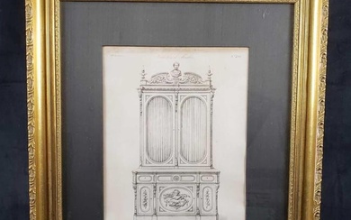 Désiré Guilmard Le Garde Meuble Ancien et Moderne Framed French Decorative Art Lithograph
