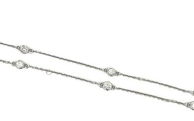 Diamond By Yard Necklace 0.38CT in 14K White Gold