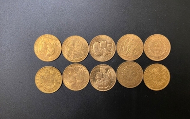 Dix pièces de 20 francs or - 64.51 g - Lot 21 - A.Blanchy | E.Lacombe - Bordeaux Chartrons - Bordeaux Enchères