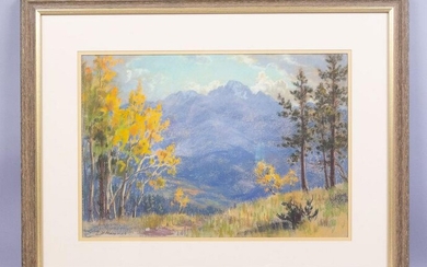 E H Haynes Pastel Painting Mountain Landscape