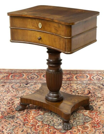 EMPIRE STYLE MAHOGANY FITTED SEWING STAND