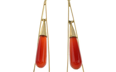 Early 20th century carnelian earrings