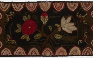 Early Floral Hooked Rug