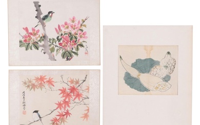 East Asian Ink and Watercolor Paintings of Birds and Foliage, More