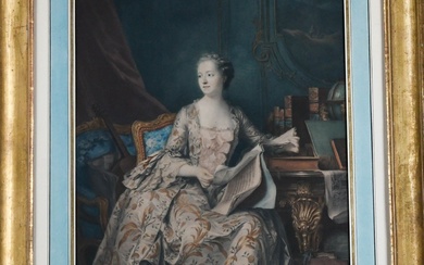 Ecole française du XIXème siècle, d'après François Boucher (1703-1770). Madame de Pompadour Gravure 45 x...