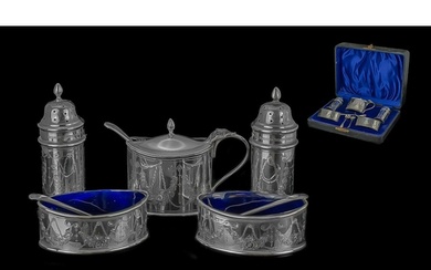 Edwardian Period Excellent Quality Boxed ( 8 ) Piece Sterlin...