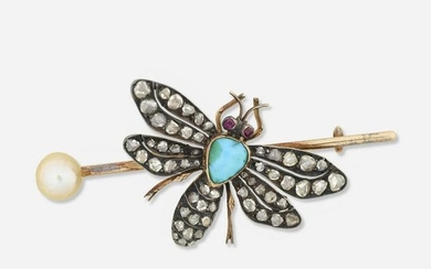 Edwardian gem-set insect brooch