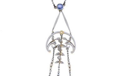 Edwardian sapphire & gem necklace, AF