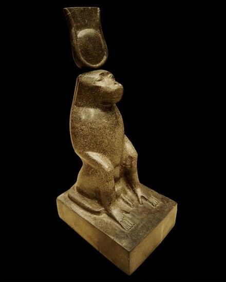 Egyptian statue of a seated baboon