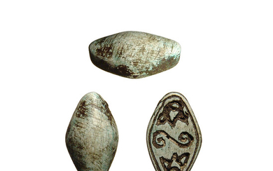 Egyptian steatite cowroid, 2nd Intermediate Period