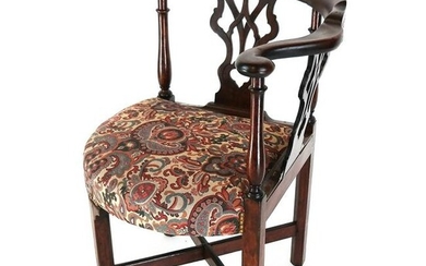English George III Mahogany Corner Chair