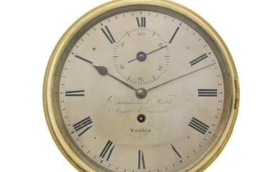 English brass wall timepiece, Craighead & Webb