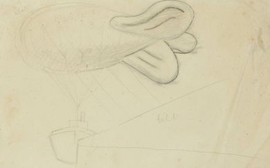 Eric Ravilious, British 1903–1942 - Barrage Balloon; pencil on paper, inscribed 'white white tilt', 24 x 38 cm Provenance: with The Fine Art Society, London, no.172307 (according to the label affixed to the reverse of the frame); private collection...