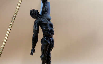 FELIPE GONZALEZ, A CONTEMPORARY BRONZE FIGURE OF A NAKED DIVER, A MANACLE ON HIS LEFT WRIST