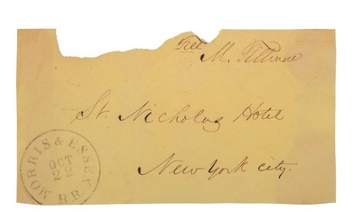 FILLMORE, Millard (1800-1874). Address panel with autograph free frank signed ("M. Fillmore").