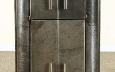 FRENCH ART DECO INDUSTRIAL STEEL BAR CABINET 1940