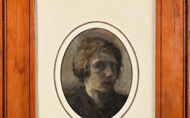 FRENCH SCHOOL, 19th CENTURY Self-portrait of a young artist Oil...