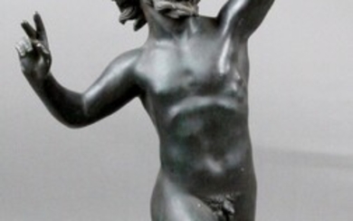 Fauno danzante, scultura in bronzo, altezza cm. 81, XX secolo.