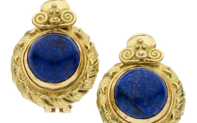Fibula Roma Lapis Lazuli, Gold Earrings Stones: Lapis lazuli...