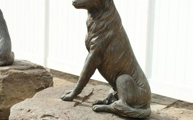 Figural Bronze Shepherd Statue on a Crag